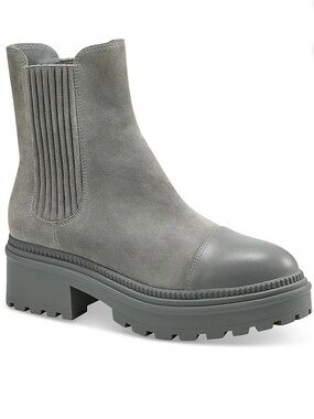 Marc Fisher Womens Hadria Gray Suede Pull On Casual Ankle Boots Shoes New